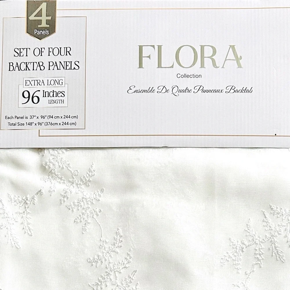 FLORA Collection Set Of 4 Extra Long Backtab Window Panels - 37